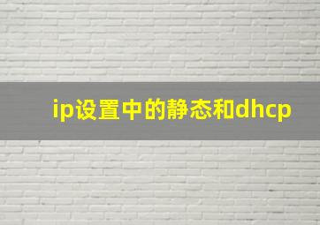 ip设置中的静态和dhcp