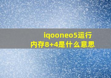 iqooneo5运行内存8+4是什么意思