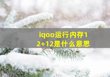 iqoo运行内存12+12是什么意思