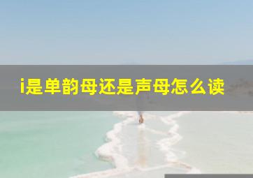 i是单韵母还是声母怎么读