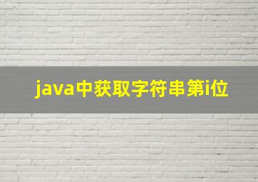 java中获取字符串第i位