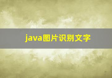 java图片识别文字