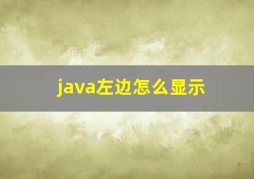 java左边怎么显示