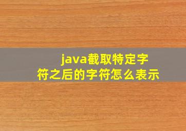 java截取特定字符之后的字符怎么表示