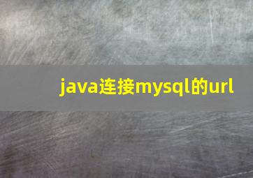 java连接mysql的url