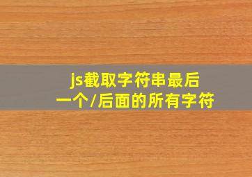 js截取字符串最后一个/后面的所有字符