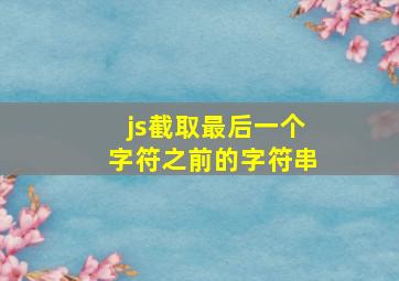 js截取最后一个字符之前的字符串