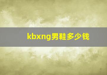 kbxng男鞋多少钱