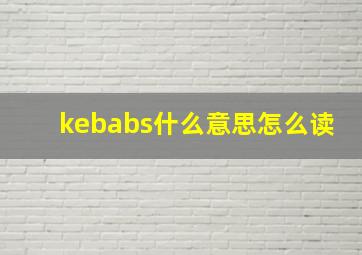 kebabs什么意思怎么读