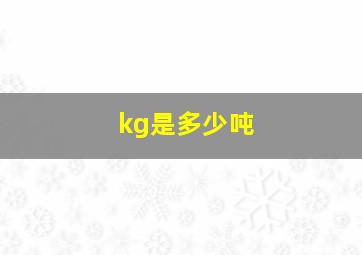 kg是多少吨