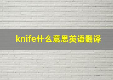 knife什么意思英语翻译