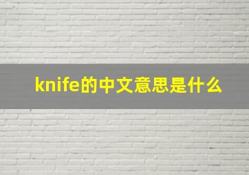 knife的中文意思是什么