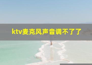 ktv麦克风声音调不了了