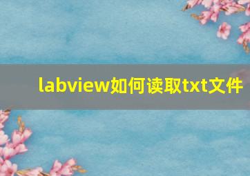 labview如何读取txt文件