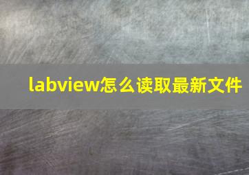 labview怎么读取最新文件