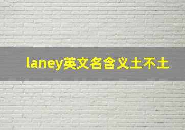 laney英文名含义土不土