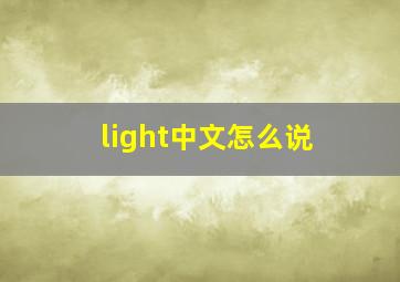 light中文怎么说