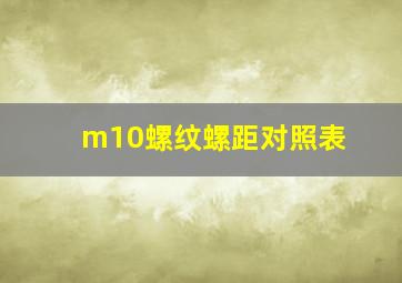 m10螺纹螺距对照表