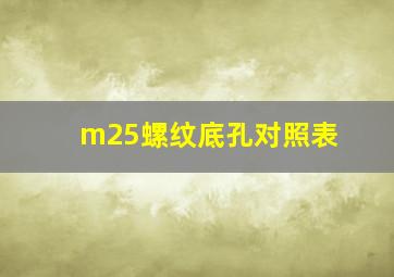 m25螺纹底孔对照表