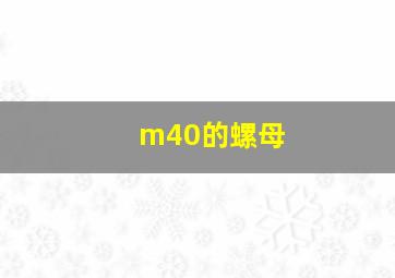 m40的螺母