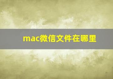 mac微信文件在哪里