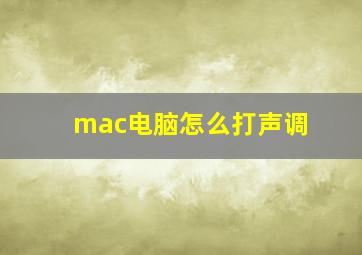 mac电脑怎么打声调