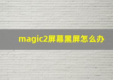 magic2屏幕黑屏怎么办