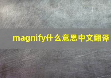 magnify什么意思中文翻译