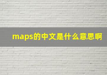 maps的中文是什么意思啊