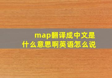 map翻译成中文是什么意思啊英语怎么说