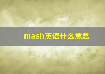 mash英语什么意思