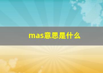 mas意思是什么