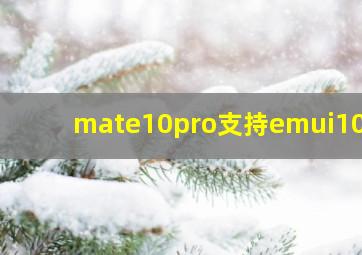 mate10pro支持emui10吗