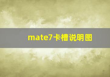 mate7卡槽说明图