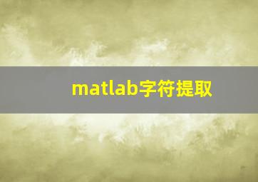 matlab字符提取