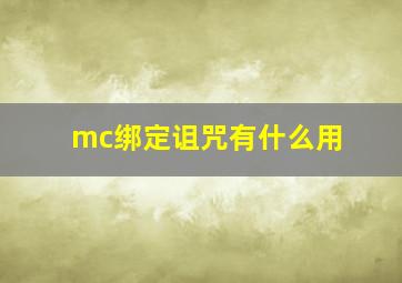 mc绑定诅咒有什么用