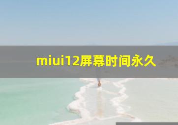 miui12屏幕时间永久