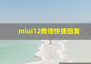 miui12微信快捷回复