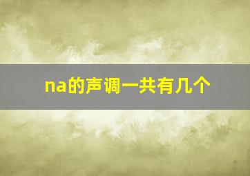 na的声调一共有几个