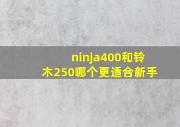 ninja400和铃木250哪个更适合新手