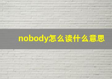 nobody怎么读什么意思