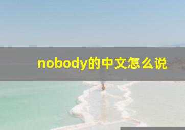 nobody的中文怎么说