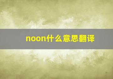 noon什么意思翻译