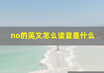 no的英文怎么读音是什么