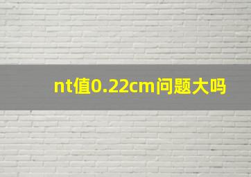 nt值0.22cm问题大吗