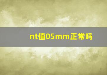 nt值05mm正常吗