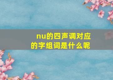 nu的四声调对应的字组词是什么呢