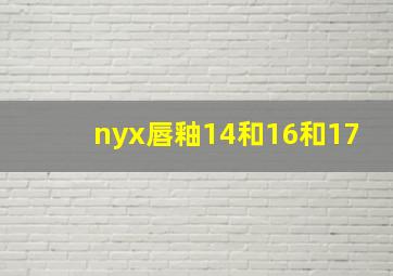 nyx唇釉14和16和17