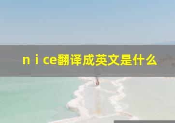 nⅰce翻译成英文是什么