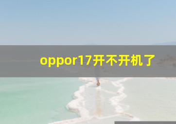 oppor17开不开机了